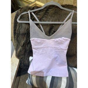 Vintage Patagonia Rhythm Tank Top Women Medium Purple Gray Criss Cross
